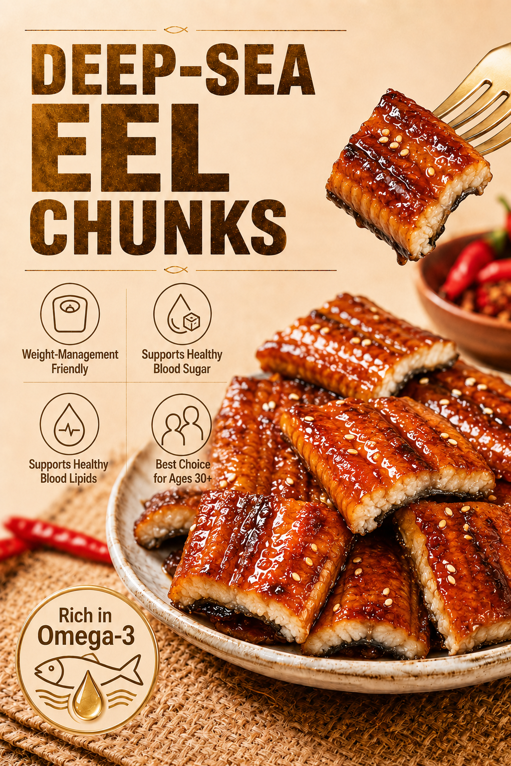 🐟️High-Protein Eel Strips — Better suited for people with obesity, high blood sugar, high blood pressure, diabetes, or insomnia-918