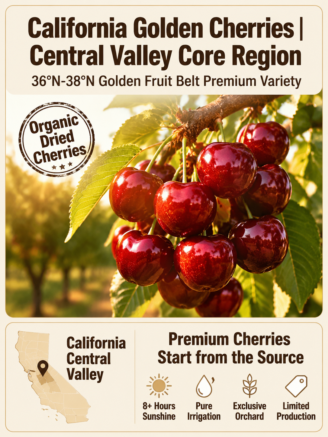 🍒Dried Sour Cherry Snacks, Natural Pitted Fruit Treats-Lily