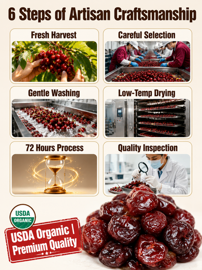 🍒Dried Sour Cherry Snacks, Natural Pitted Fruit Treats-Lily
