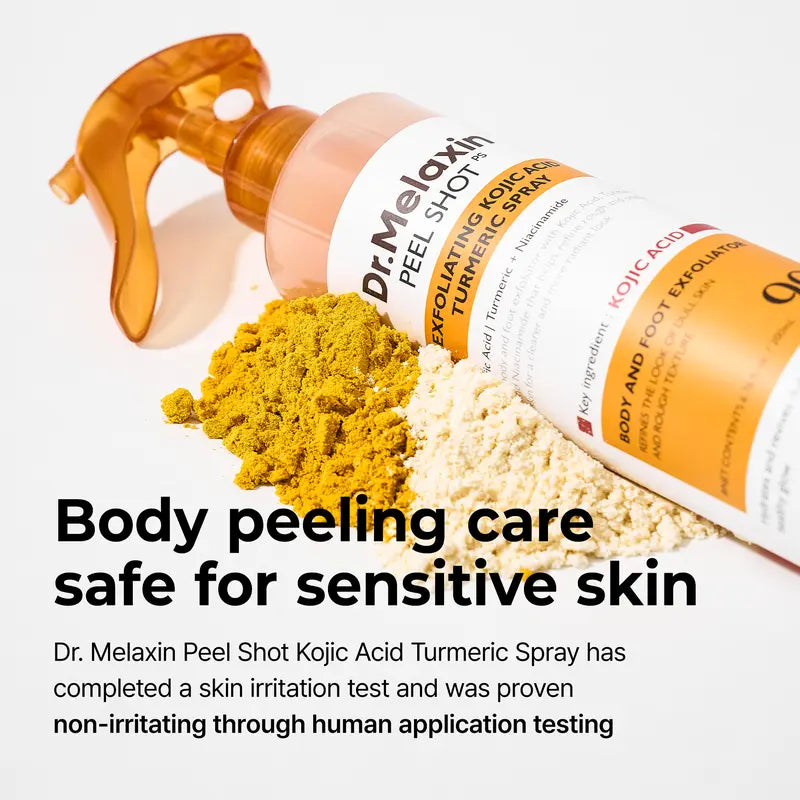 Peel Shot Keratin Care Kojic Acid Turmeric Spray 200ml Pore Clearing Exfoliating Formula Skin Repair Scrub-KY